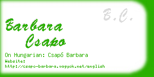 barbara csapo business card