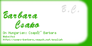 barbara csapo business card